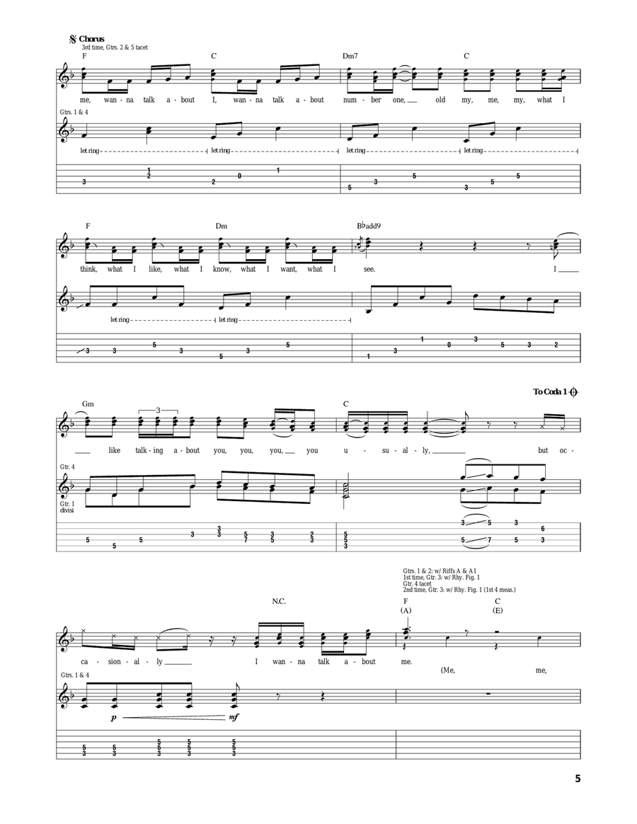 I Wanna Talk About Me I Wanna Talk About Me Acoustic Guitar scores gallery preview page 5