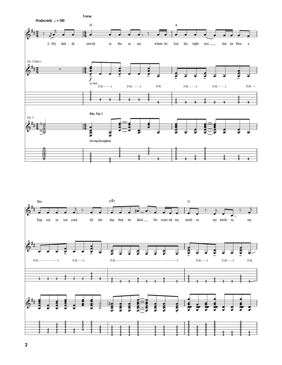 Courtesy Of The Red, White And Blue (The Angry American) Acoustic Guitar scores gallery preview page 2