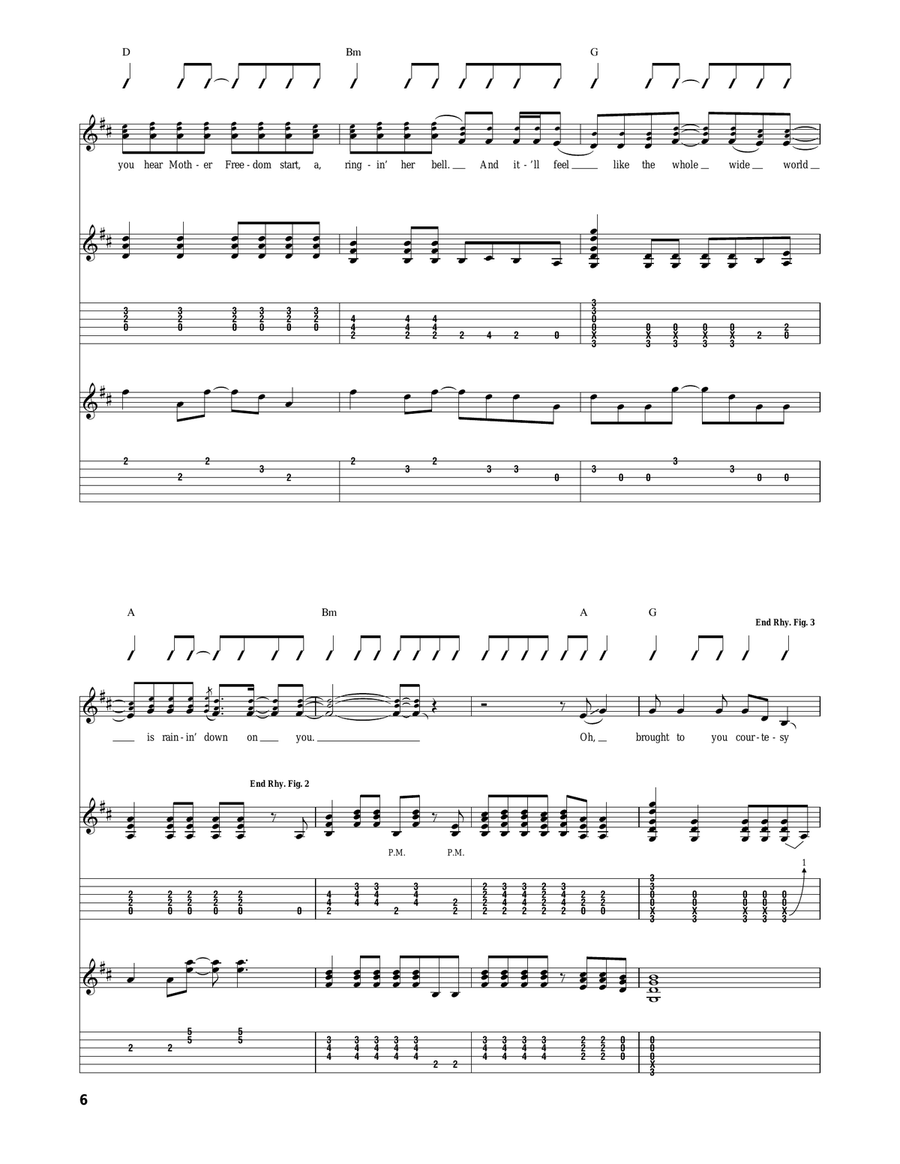 Courtesy Of The Red, White And Blue (The Angry American) Acoustic Guitar scores gallery preview page 6