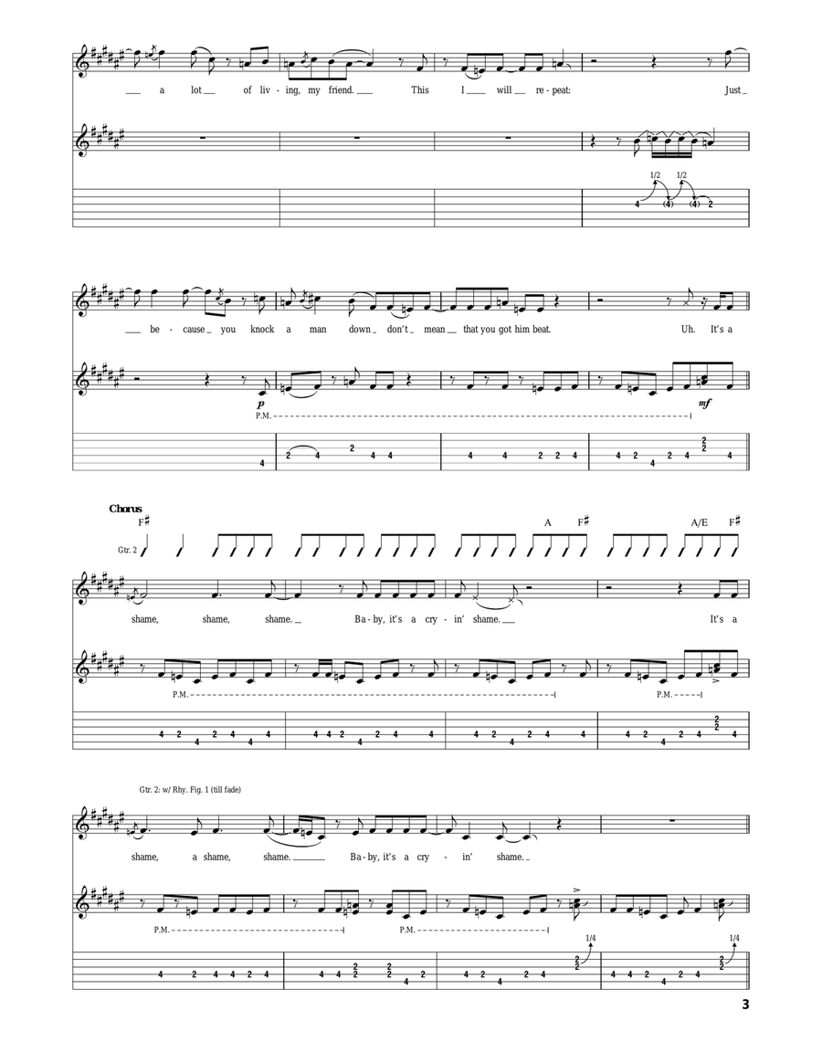 Henry Nearly Killed Me (It's A Shame) Acoustic Guitar scores gallery preview page 3