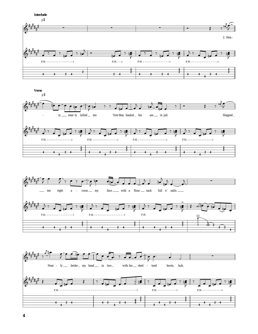 Henry Nearly Killed Me (It's A Shame) Acoustic Guitar scores gallery preview page 4