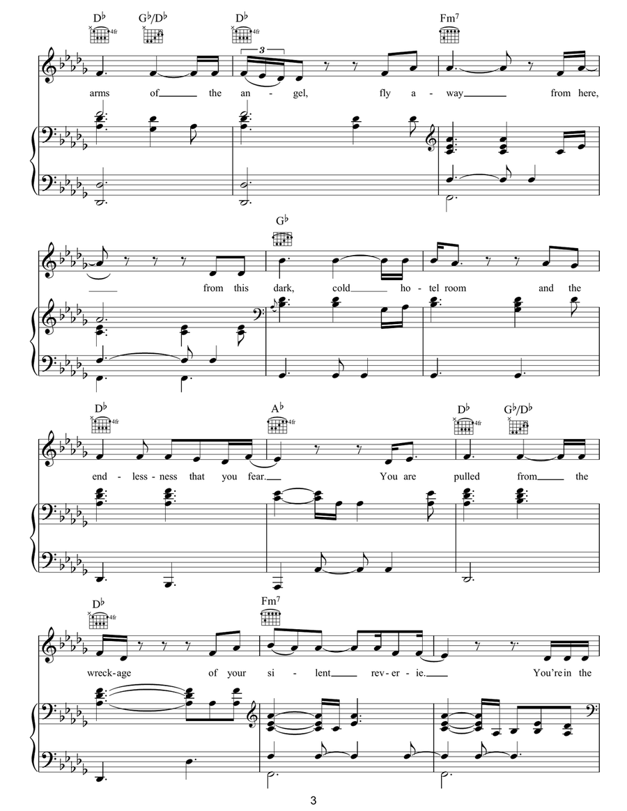 Angel Angel Piano, Vocal, Guitar scores gallery preview page 3
