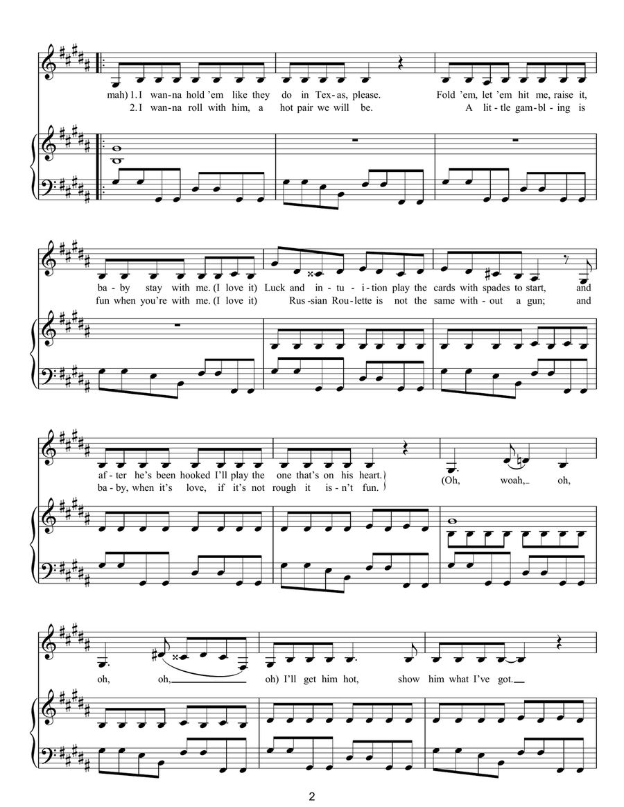 Poker Face Poker Face Acoustic Guitar scores gallery preview page 2