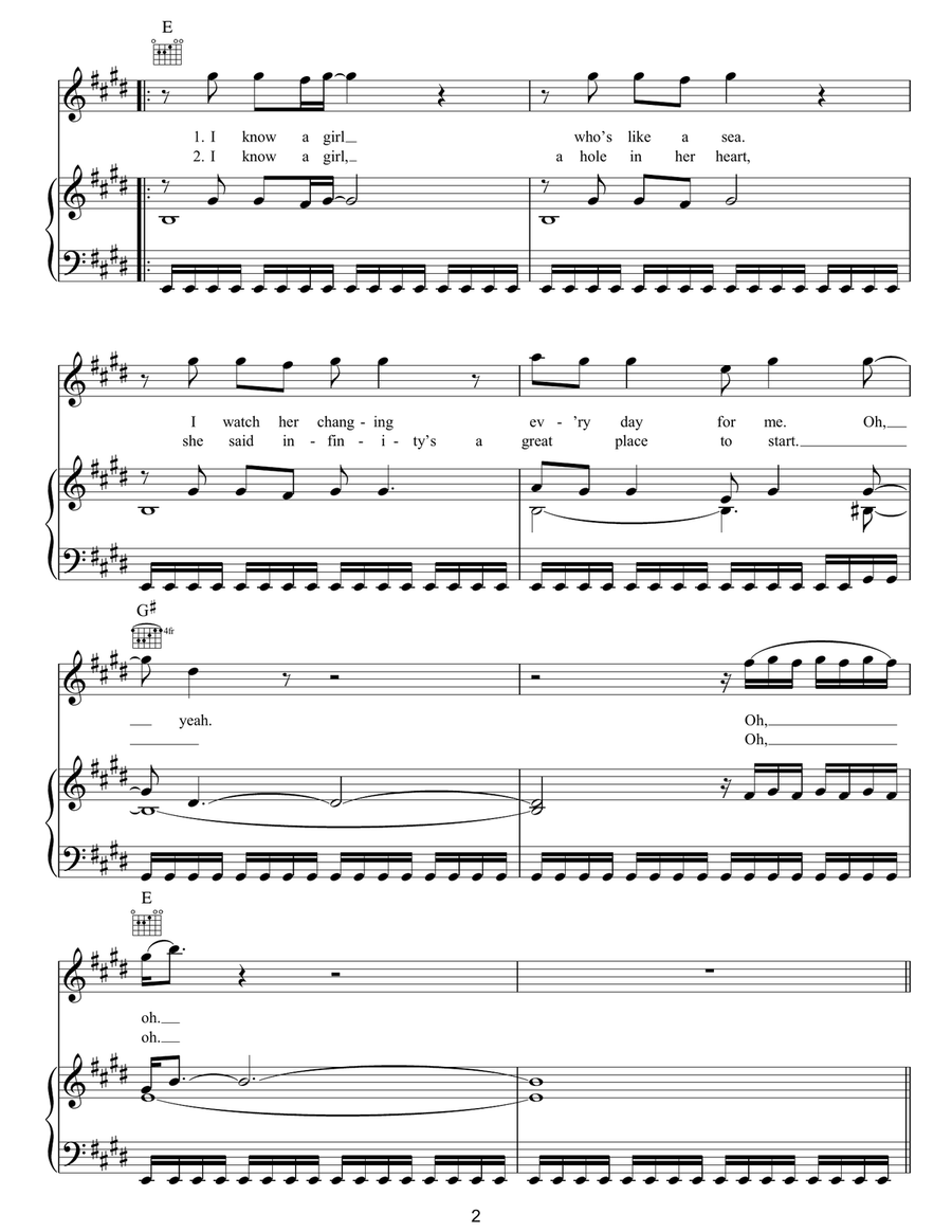 No Line On The Horizon No Line On The Horizon Piano, Vocal, Guitar scores gallery preview page 2