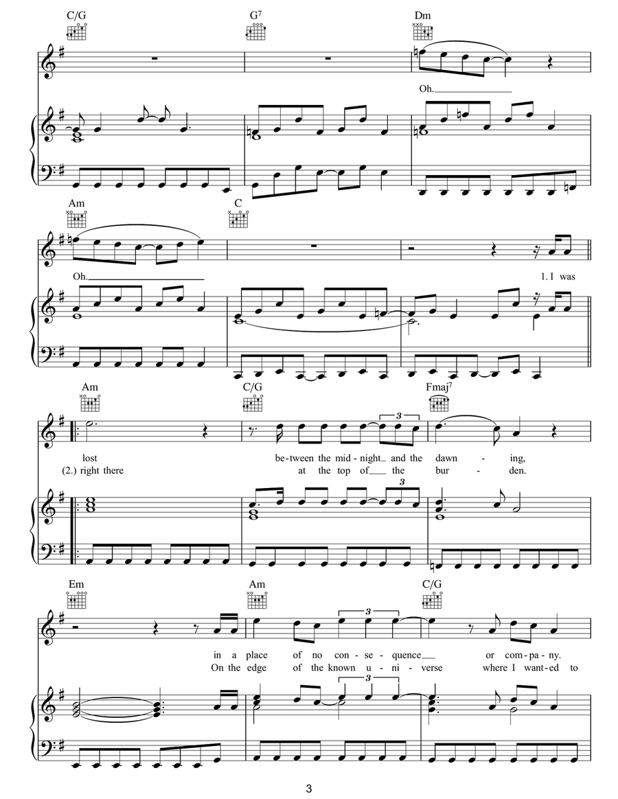 Unknown Caller Unknown Caller Piano, Vocal, Guitar scores gallery preview page 3