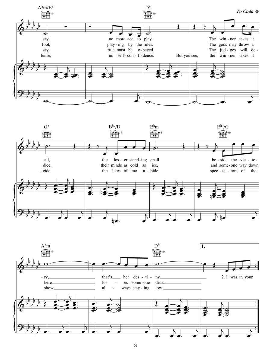 The Winner Takes It All The Winner Takes It All Acoustic Guitar scores gallery preview page 3