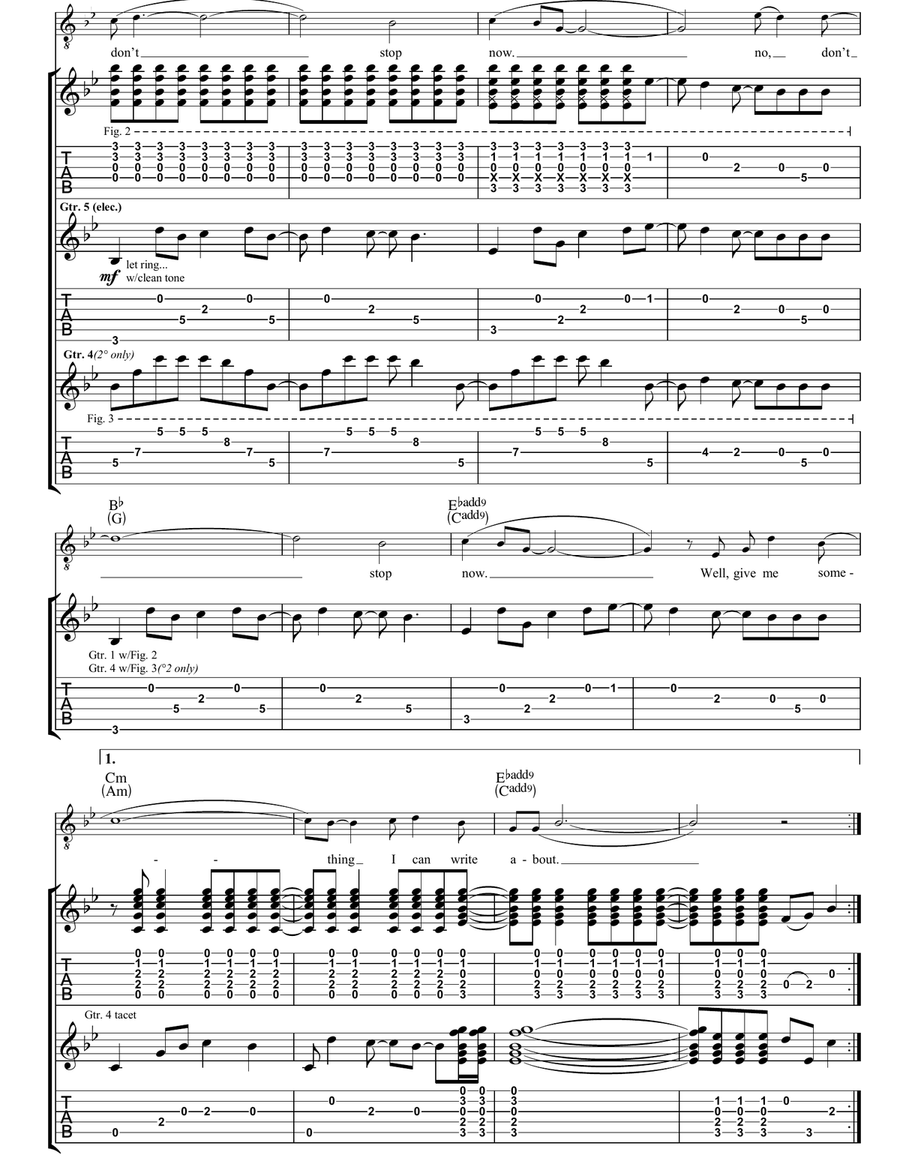 Don't Stop Now Don't Stop Now Acoustic Guitar scores gallery preview page 4