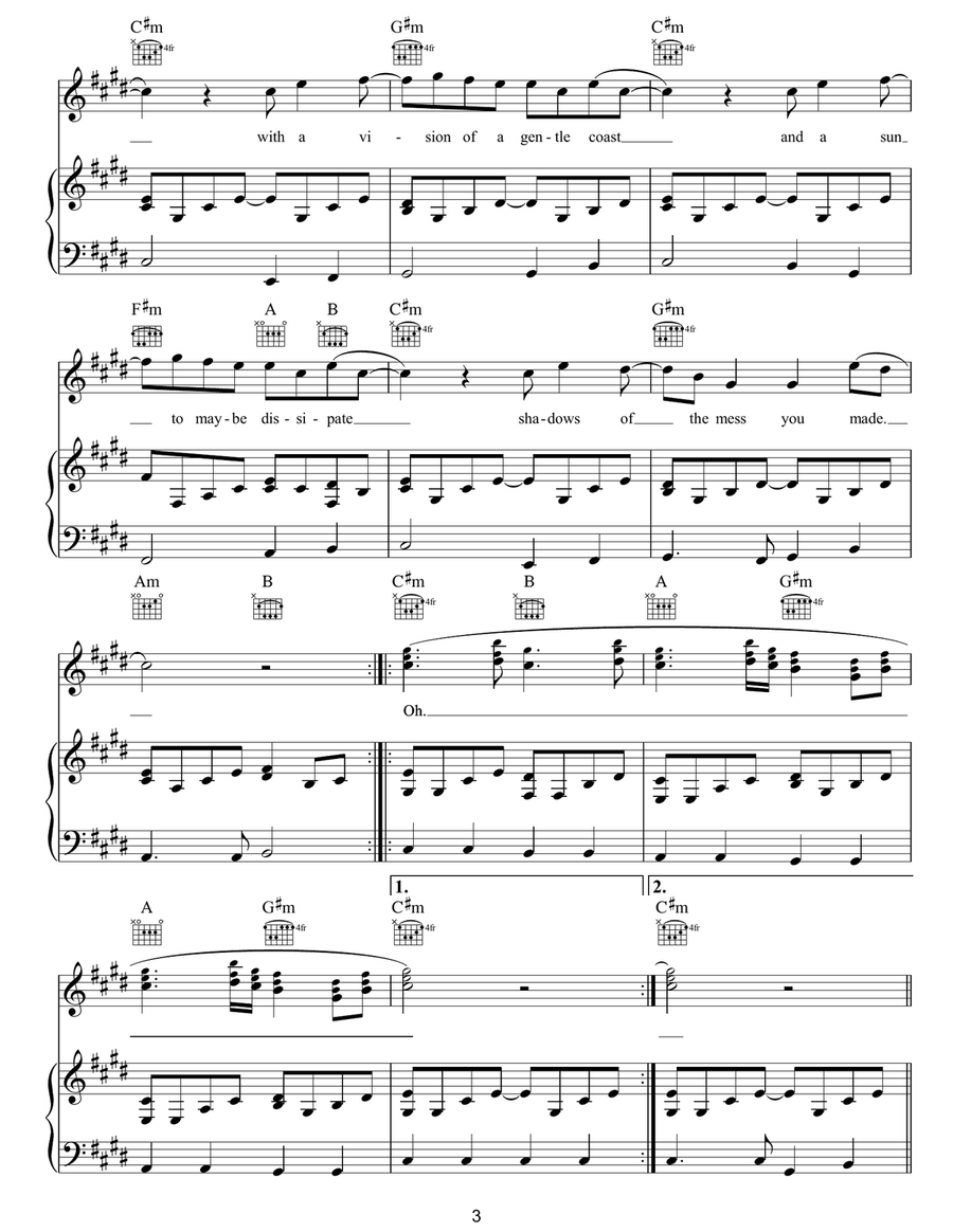 Mykonos Mykonos Piano, Vocal, Guitar scores gallery preview page 3