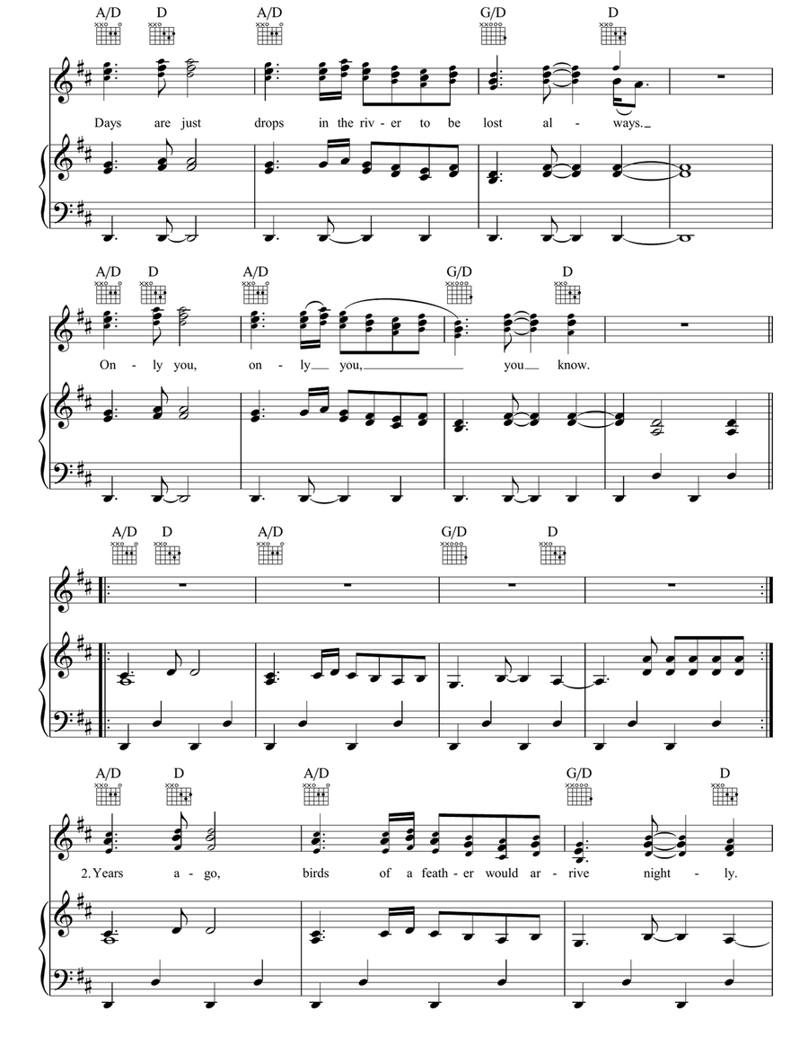 Drops In The River Drops In The River Piano, Vocal, Guitar scores gallery preview page 2