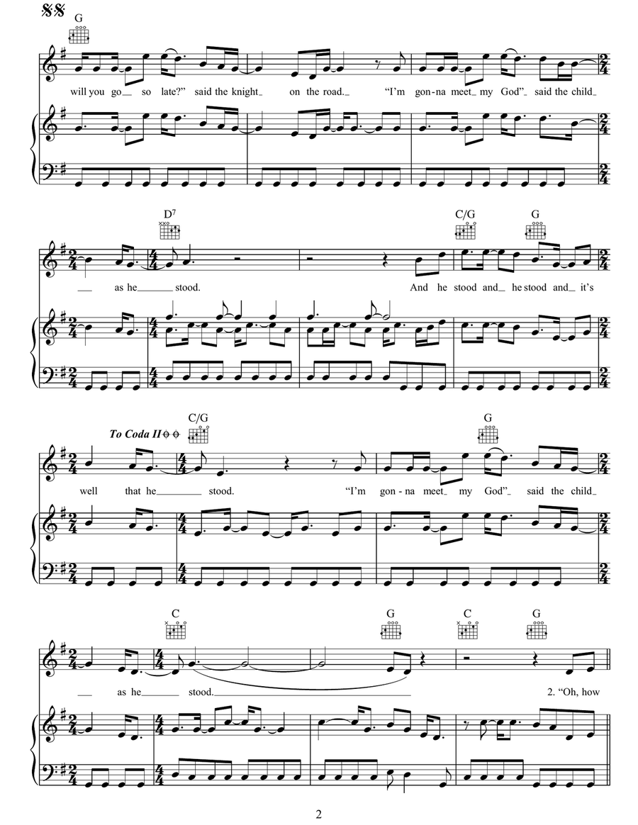 False Knight On The Road False Knight On The Road Piano, Vocal, Guitar scores gallery preview page 2