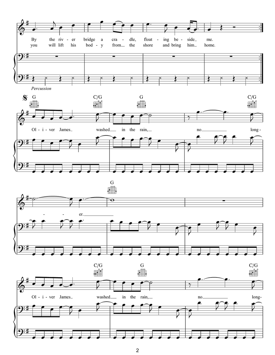 Oliver James Oliver James Piano, Vocal, Guitar scores gallery preview page 2