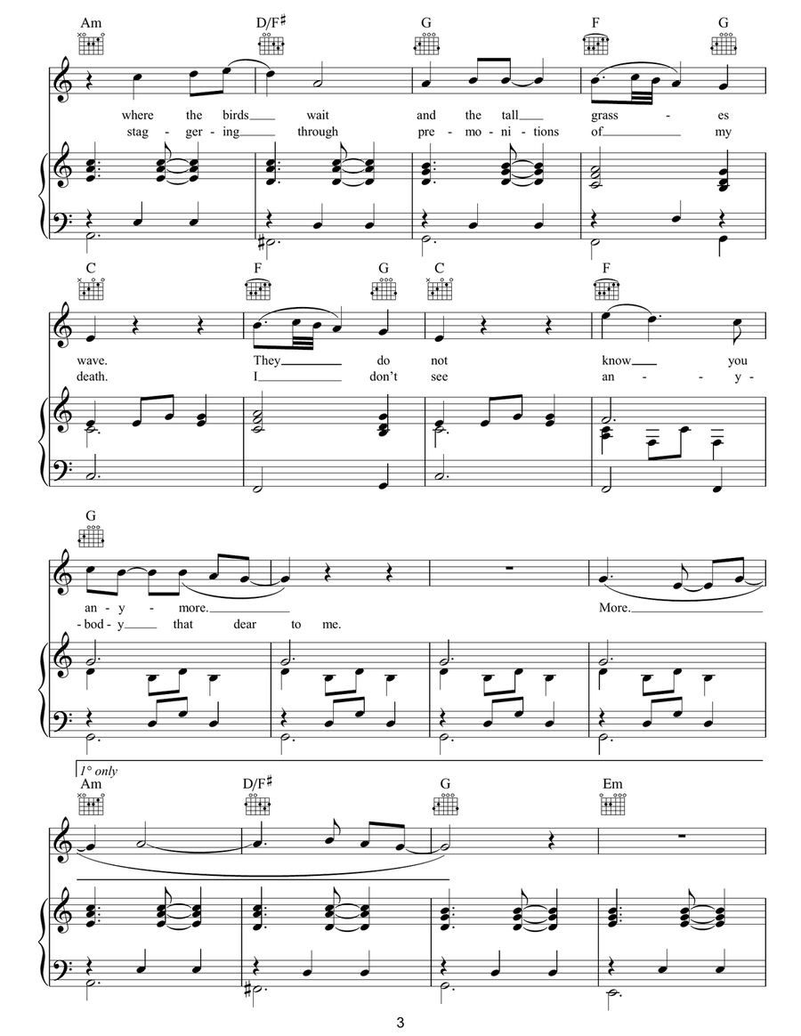 Tiger Mountain Peasant Song Piano, Vocal, Guitar scores gallery preview page 3