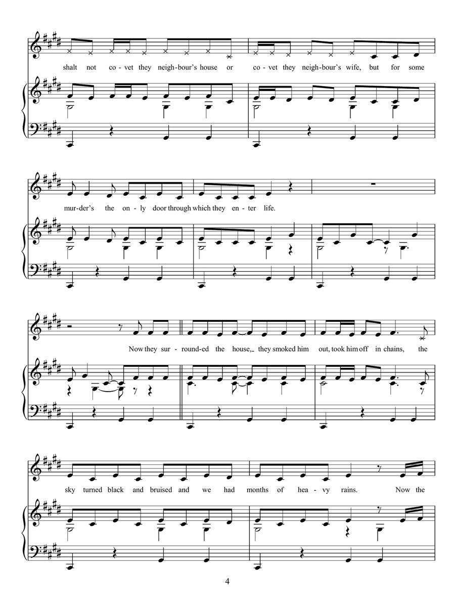 Murder In The Red Barn by Tom Waits Acoustic Guitar - Digital Sheet Music page 4