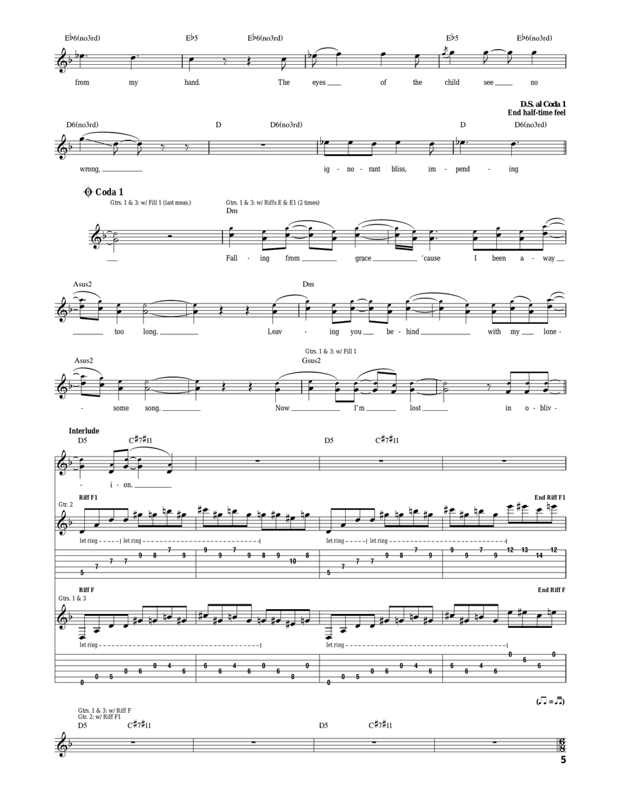 Oblivion Oblivion Acoustic Guitar scores gallery preview page 5