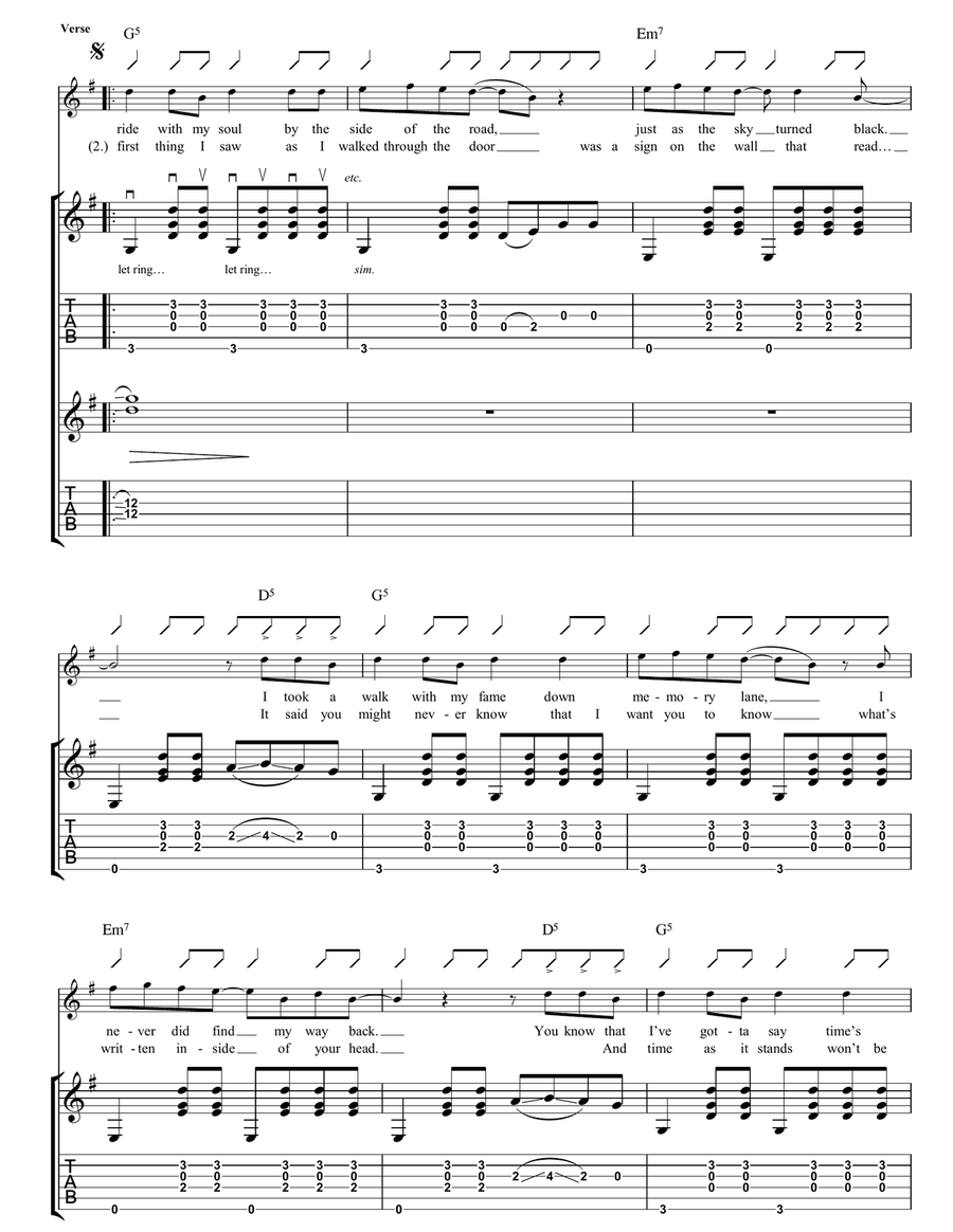 Hey Now Hey Now Guitar Tablature scores gallery preview page 2