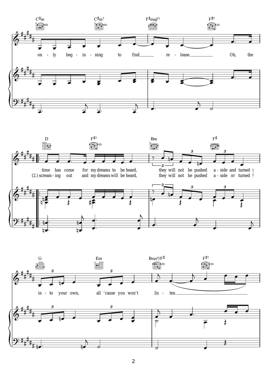 Listen (from Dreamgirls) Listen (from Dreamgirls) Piano, Vocal, Guitar scores gallery preview page 2