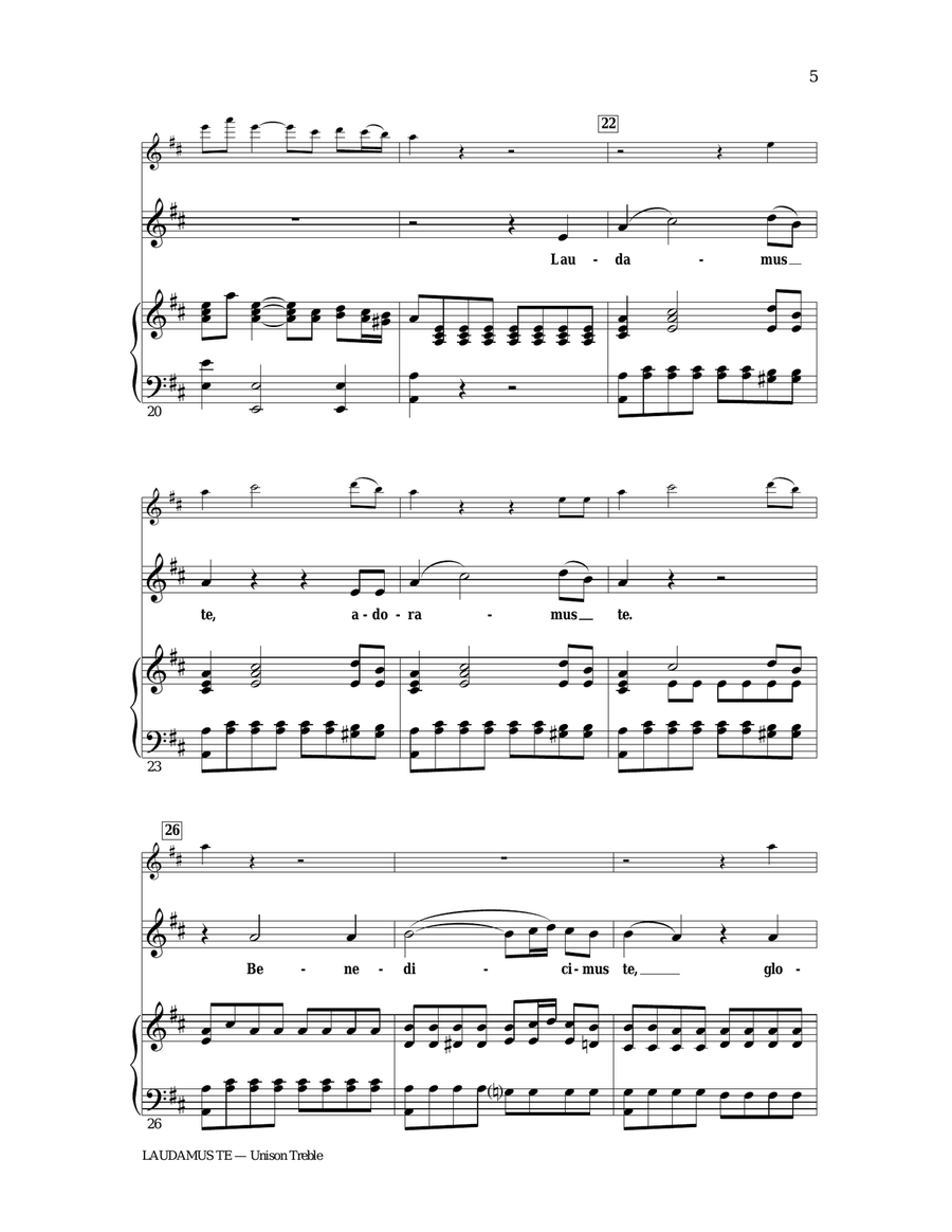 Laudamus Te Laudamus Te Unison Choir scores gallery preview page 3
