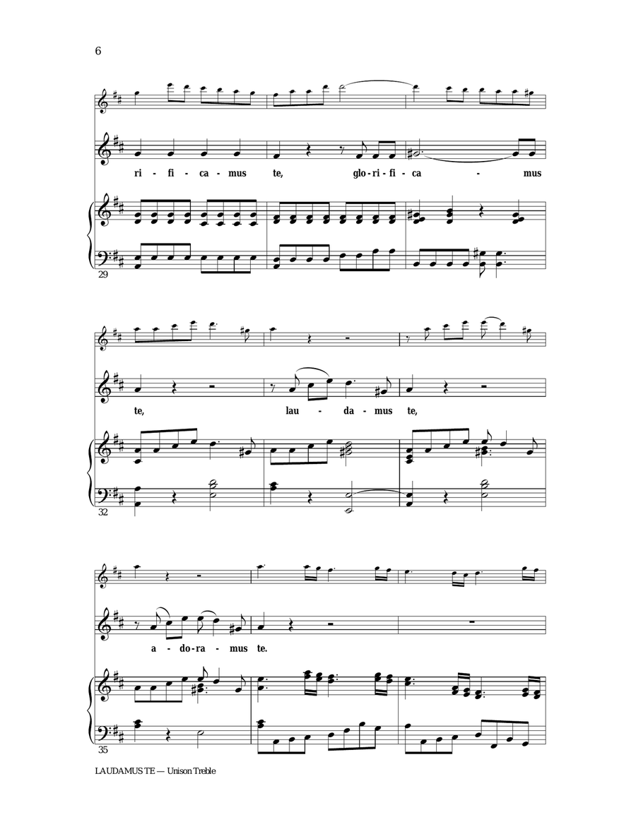 Laudamus Te Laudamus Te Unison Choir scores gallery preview page 4