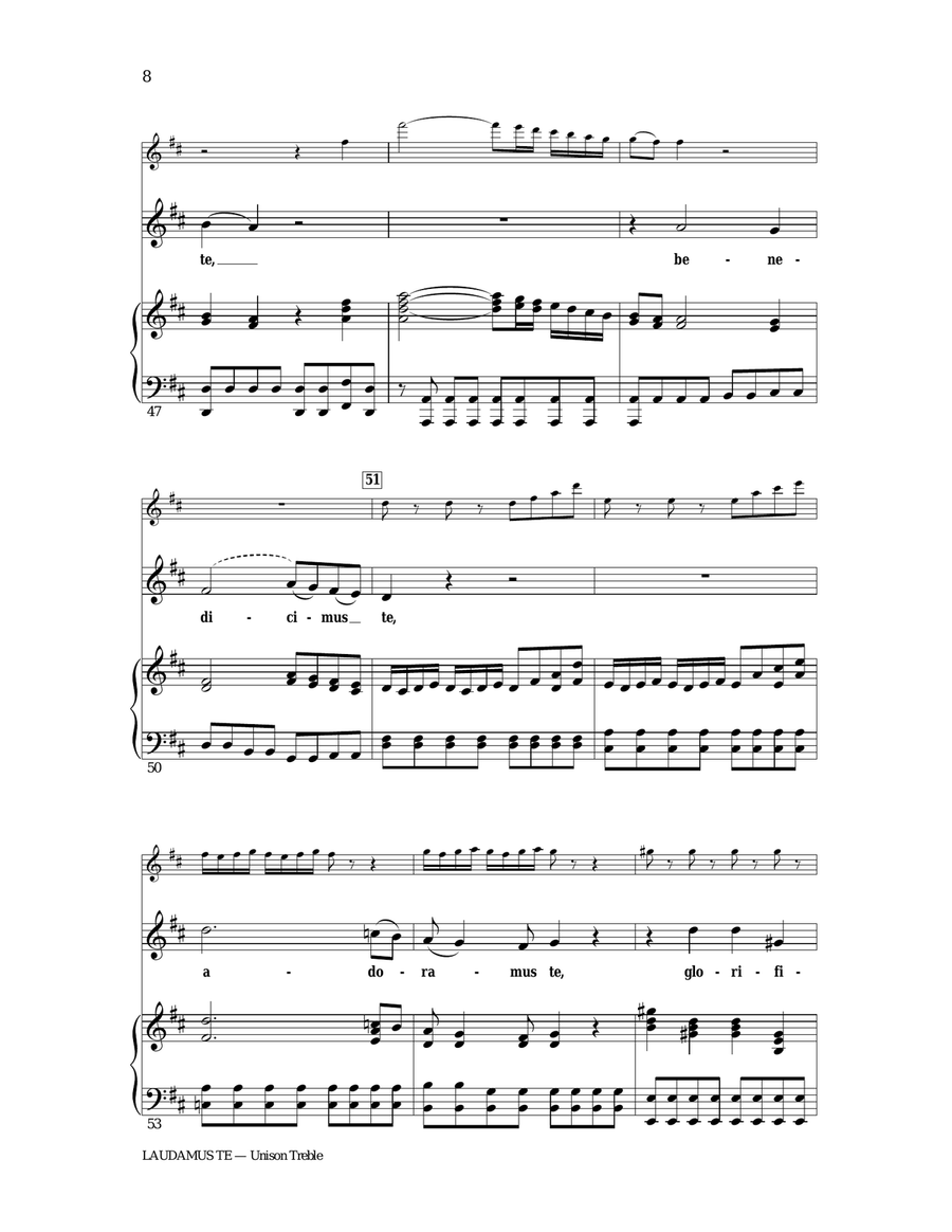 Laudamus Te Laudamus Te Unison Choir scores gallery preview page 6