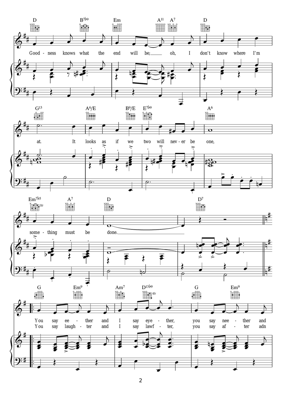Let's Call The Whole Thing Off Guitar scores gallery preview page 2