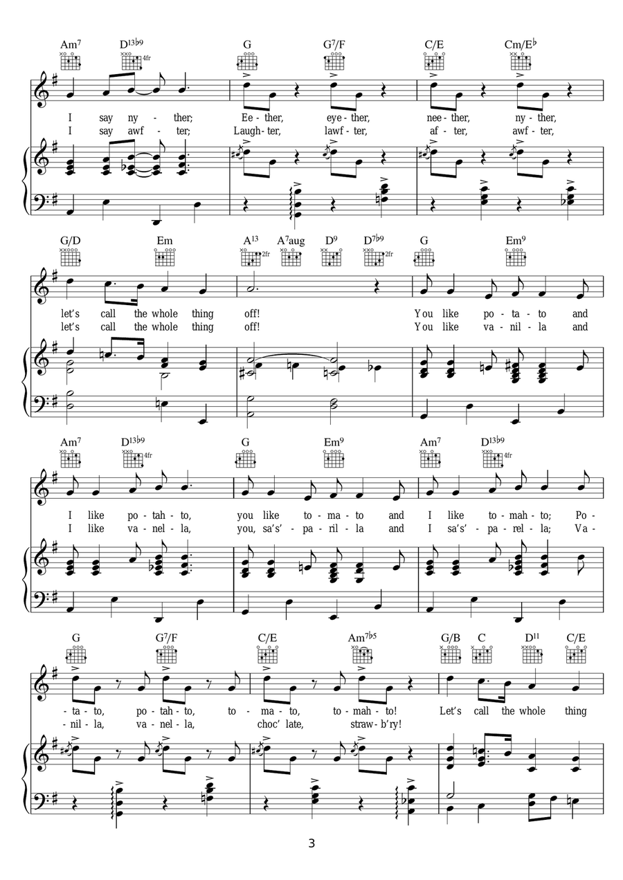 Let's Call The Whole Thing Off Guitar scores gallery preview page 3