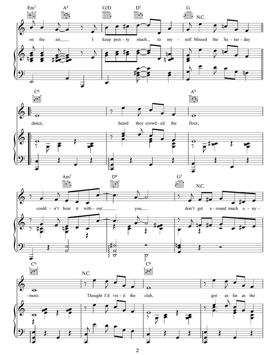 Don't Get Around Much Anymore Piano, Vocal, Guitar scores gallery preview page 2