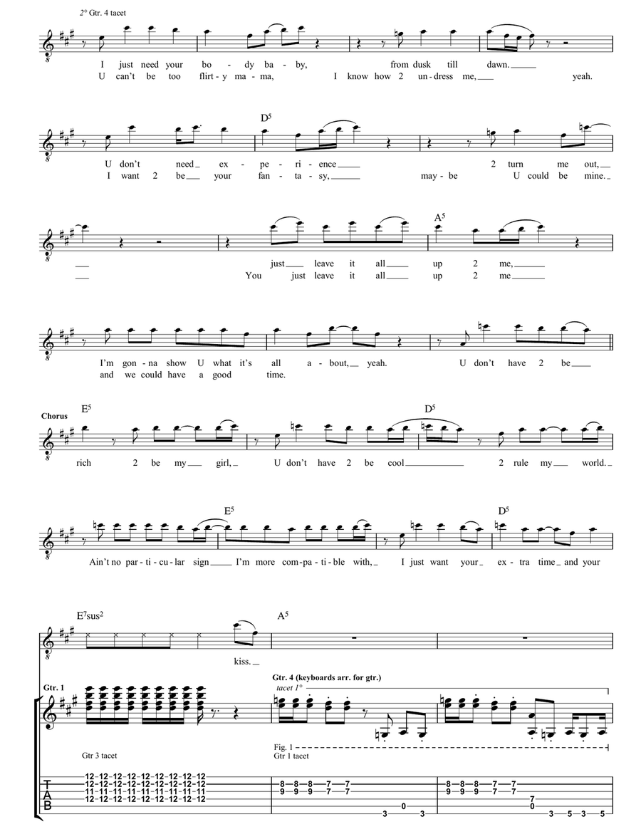 Kiss Kiss Acoustic Guitar scores gallery preview page 2