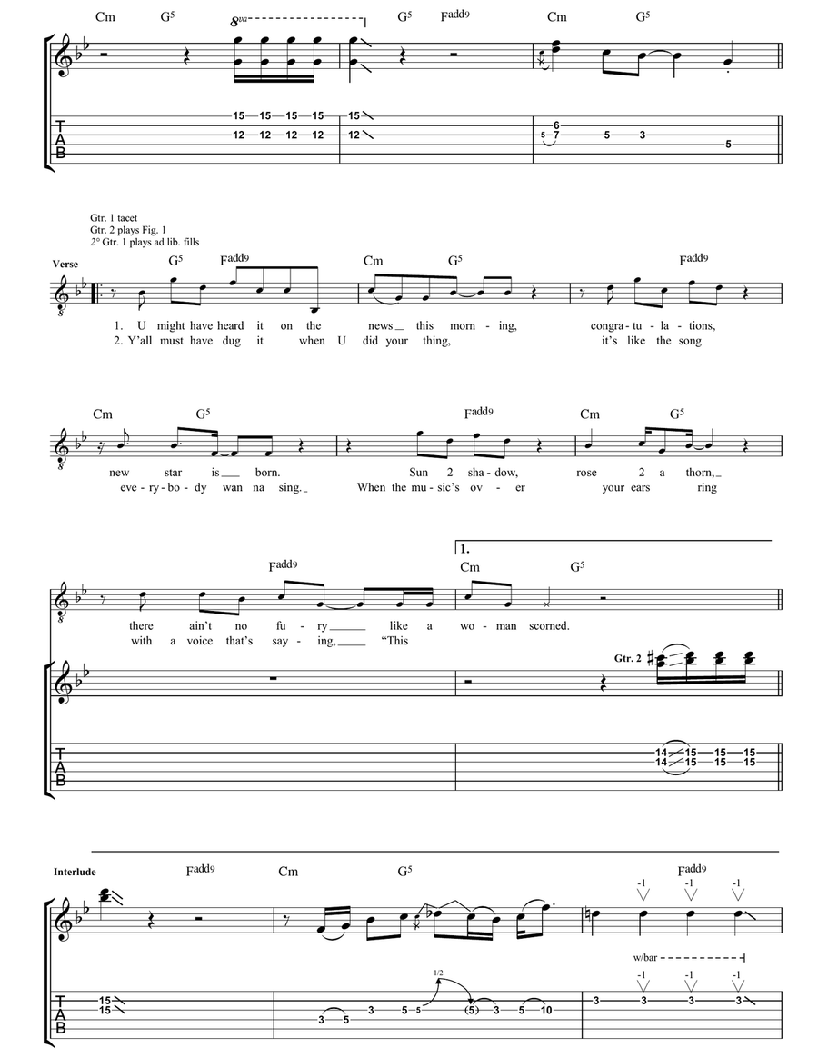 Fury Fury Acoustic Guitar scores gallery preview page 2