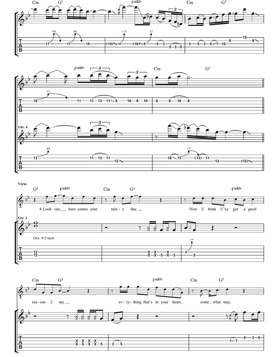 Fury Fury Acoustic Guitar scores gallery preview page 6