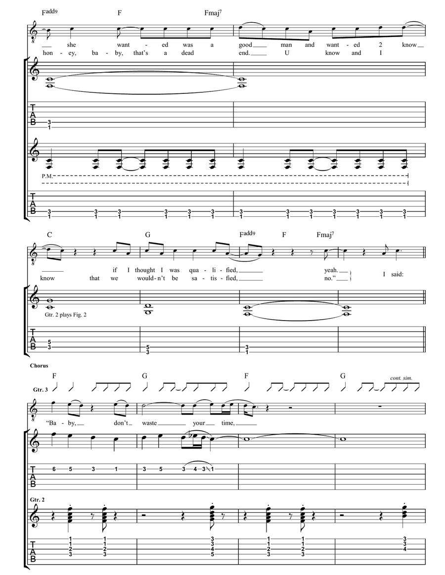 I Could Never Take The Place Of Your Man Acoustic Guitar scores gallery preview page 3