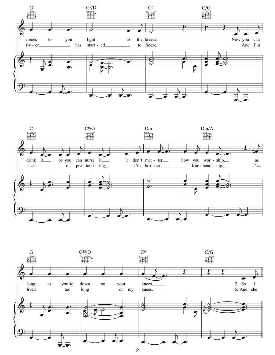 Light As The Breeze Light As The Breeze Piano, Vocal, Guitar scores gallery preview page 2