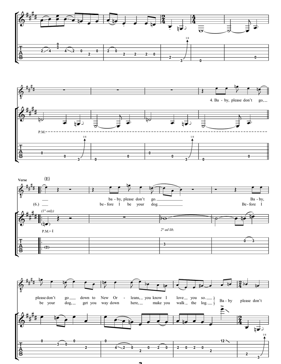 Baby, Please Don't Go Baby, Please Don't Go Guitar Tablature scores gallery preview page 3