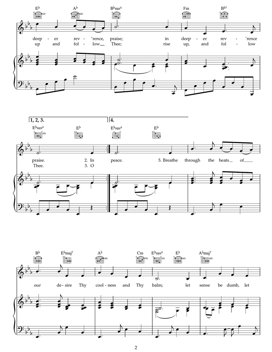Dear Lord And Father Of Mankind Piano, Vocal, Guitar scores gallery preview page 2