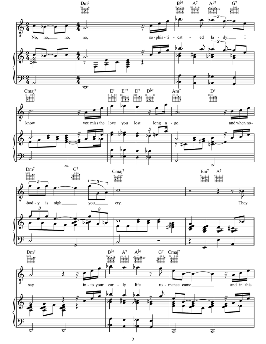 Sophisticated Lady Sophisticated Lady Piano, Vocal, Guitar scores gallery preview page 2