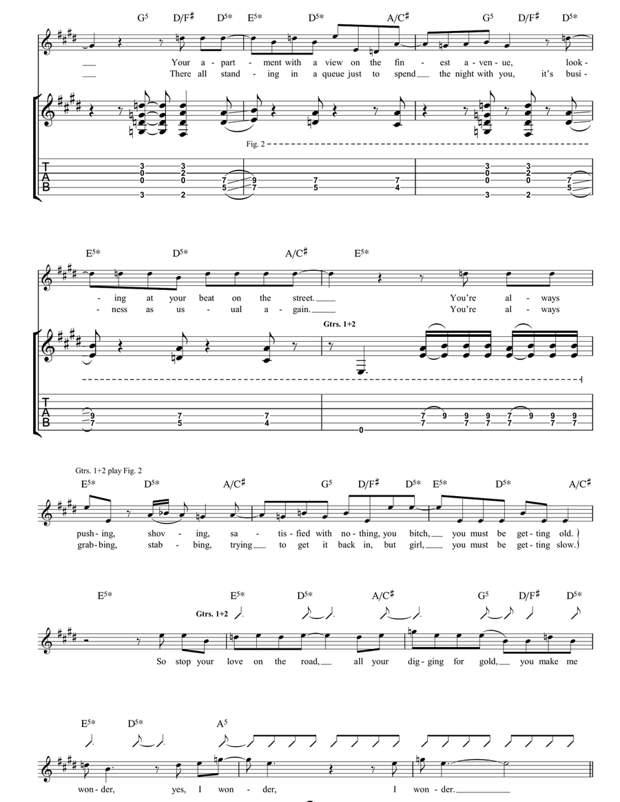 What Do You Do For Money, Honey? Electric Guitar scores gallery preview page 2