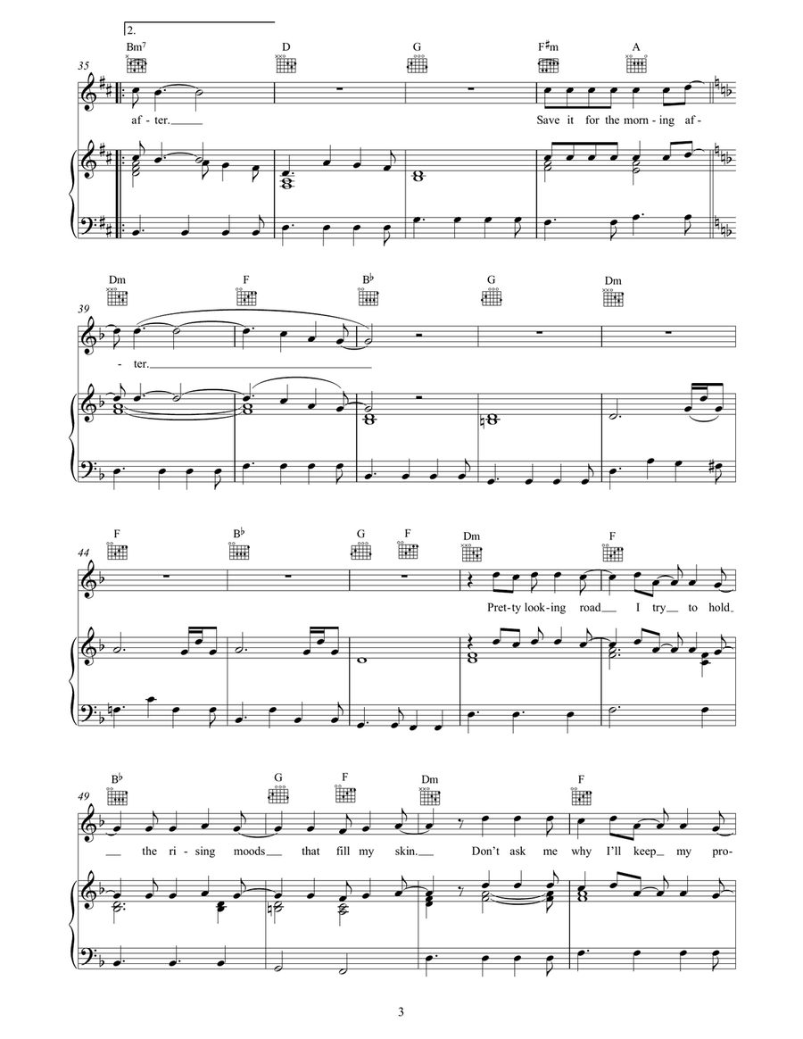 Save A Prayer Til The Morning After Piano, Vocal, Guitar scores gallery preview page 3