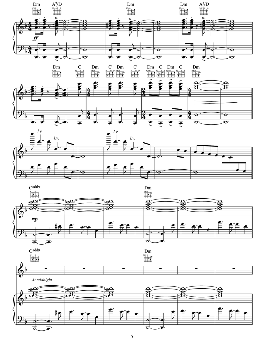 The Eve Of The War (from War Of The Worlds) Guitar scores gallery preview page 5
