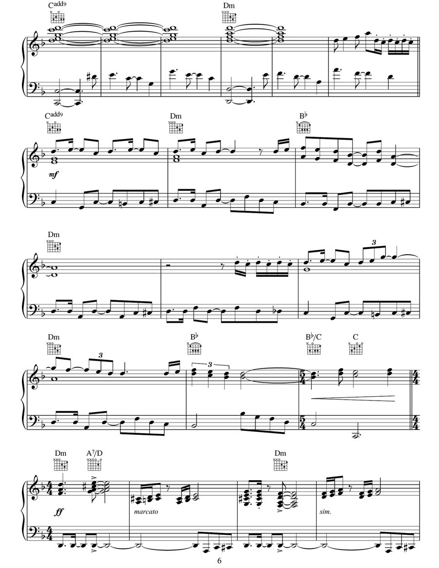The Eve Of The War (from War Of The Worlds) Guitar scores gallery preview page 6