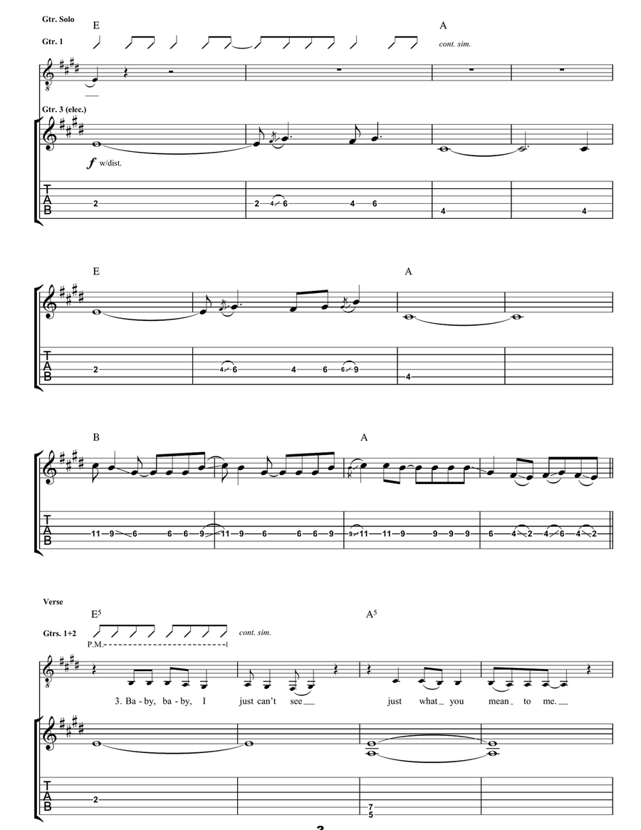 April Skies Guitar Tablature - Digital Sheet Music page 3