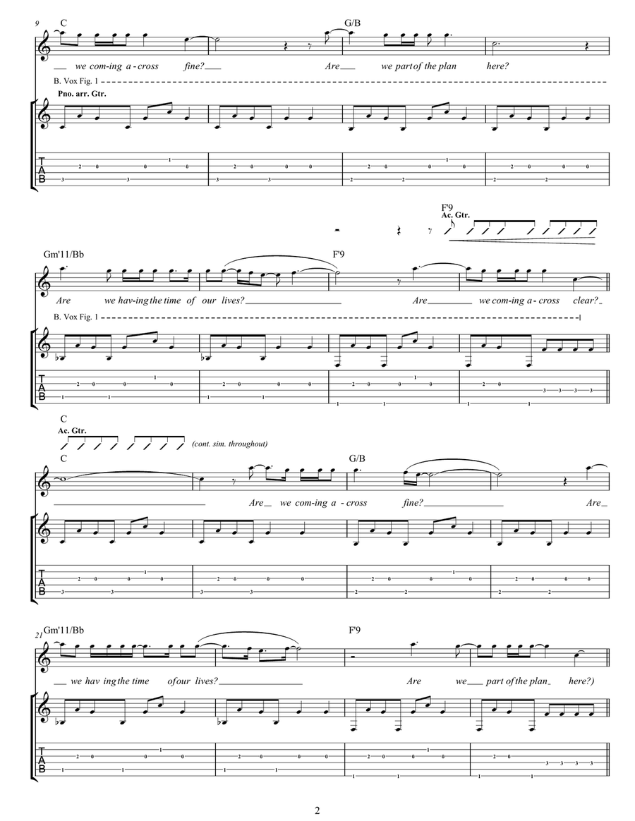 Weather To Fly Weather To Fly Guitar Tablature scores gallery preview page 2