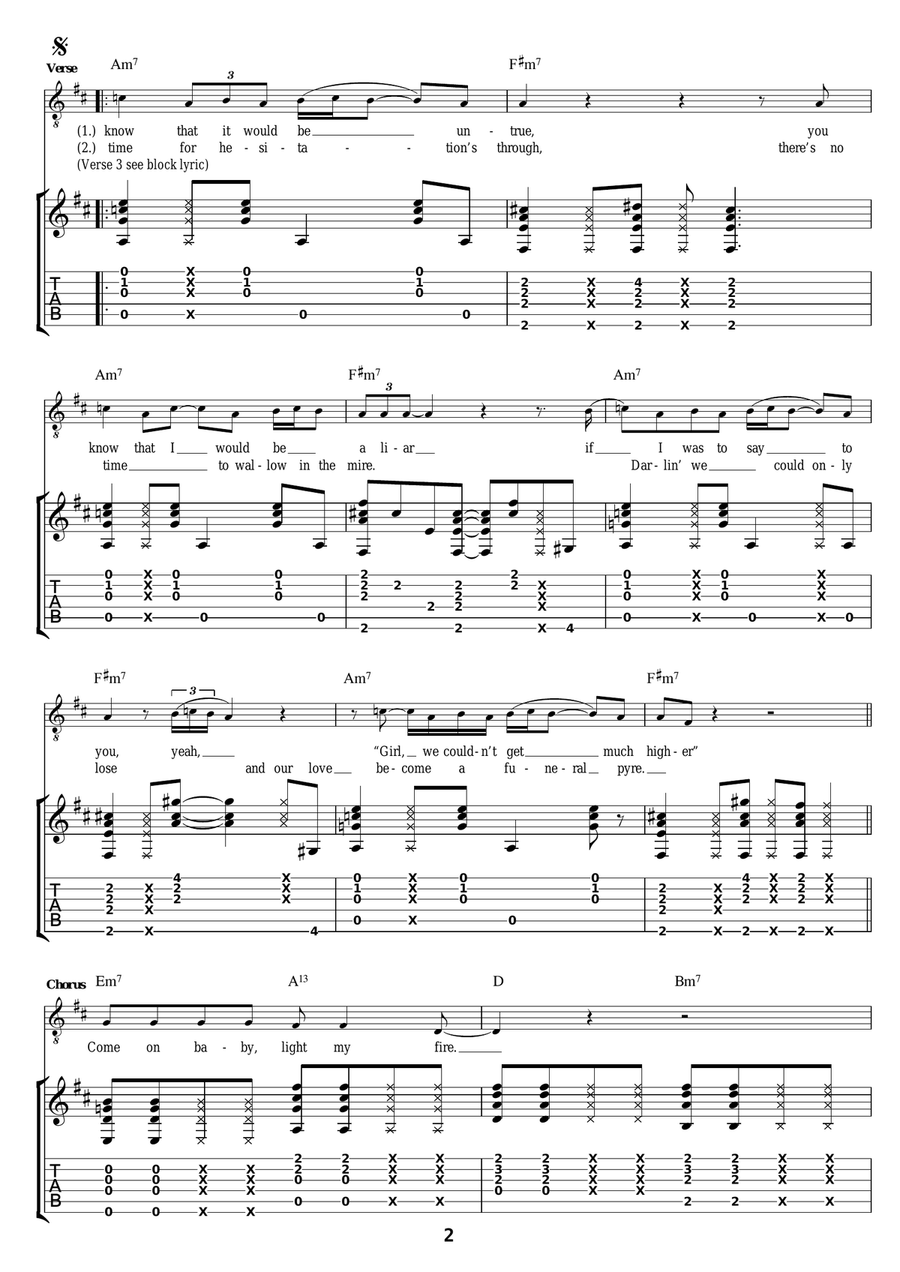 Light My Fire Light My Fire Acoustic Guitar scores gallery preview page 2