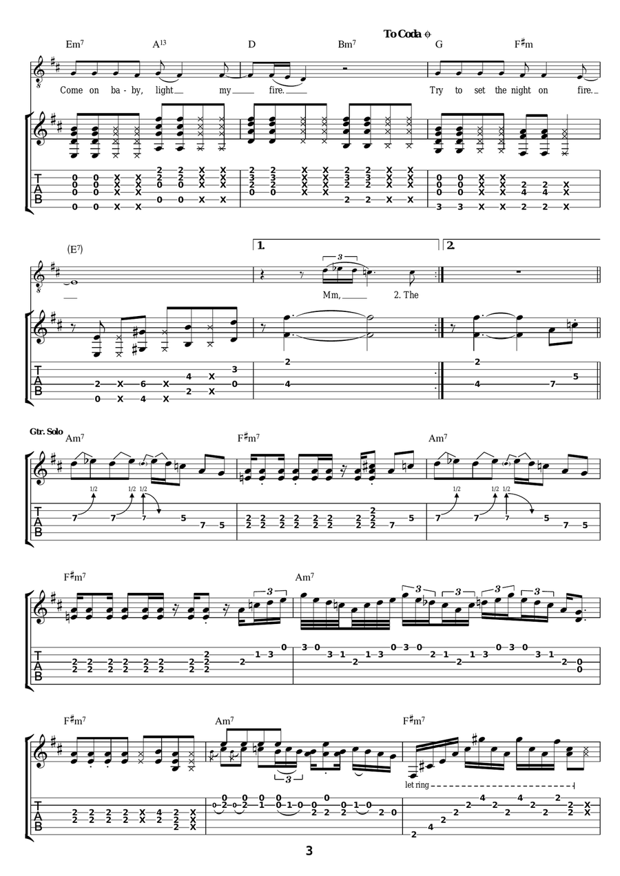 Light My Fire Light My Fire Acoustic Guitar scores gallery preview page 3