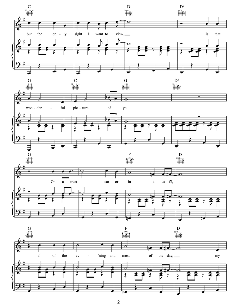 A Picture Of You A Picture Of You Piano, Vocal, Guitar scores gallery preview page 2