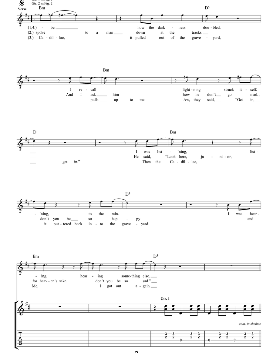 Marquee Moon Guitar Tablature scores gallery preview page 2