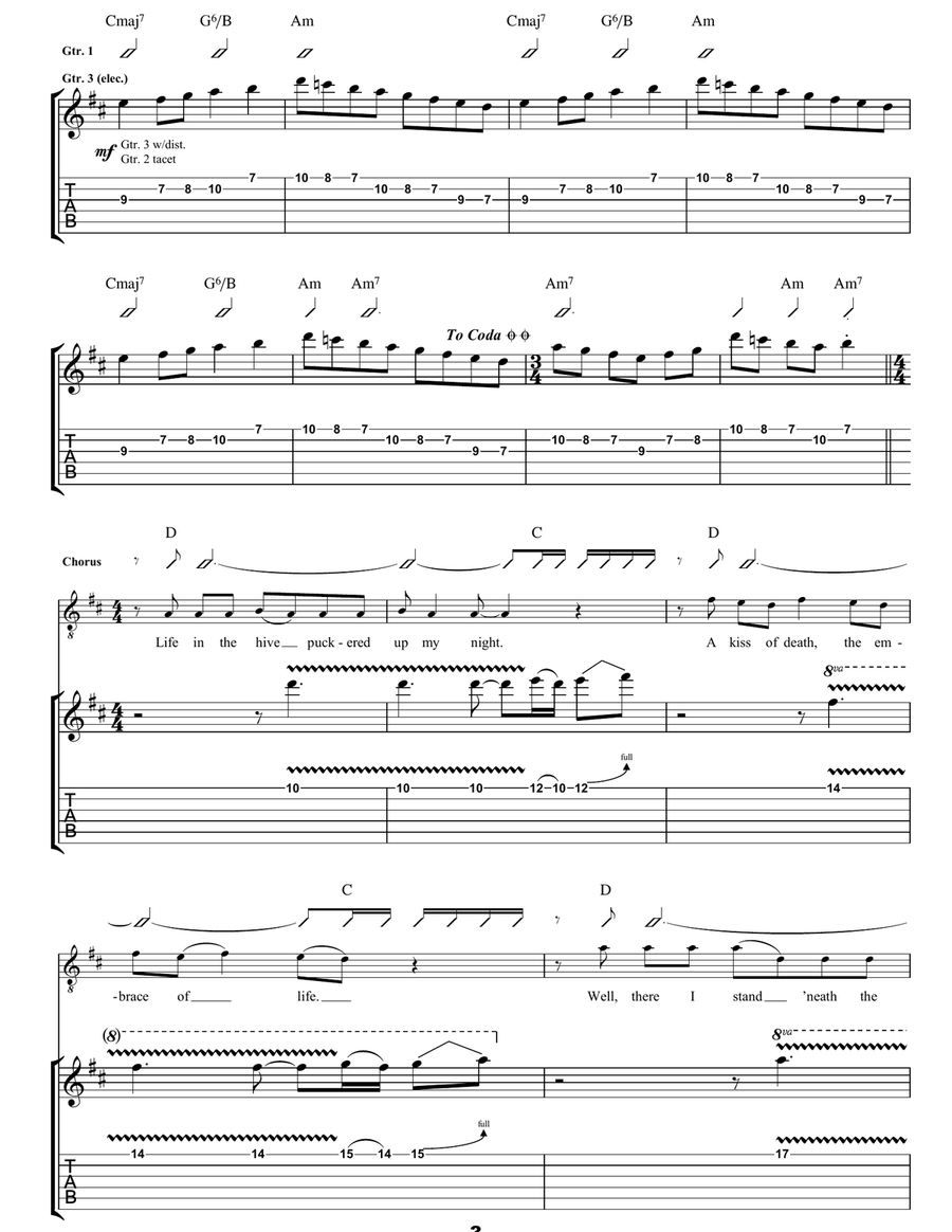 Marquee Moon Guitar Tablature scores gallery preview page 3
