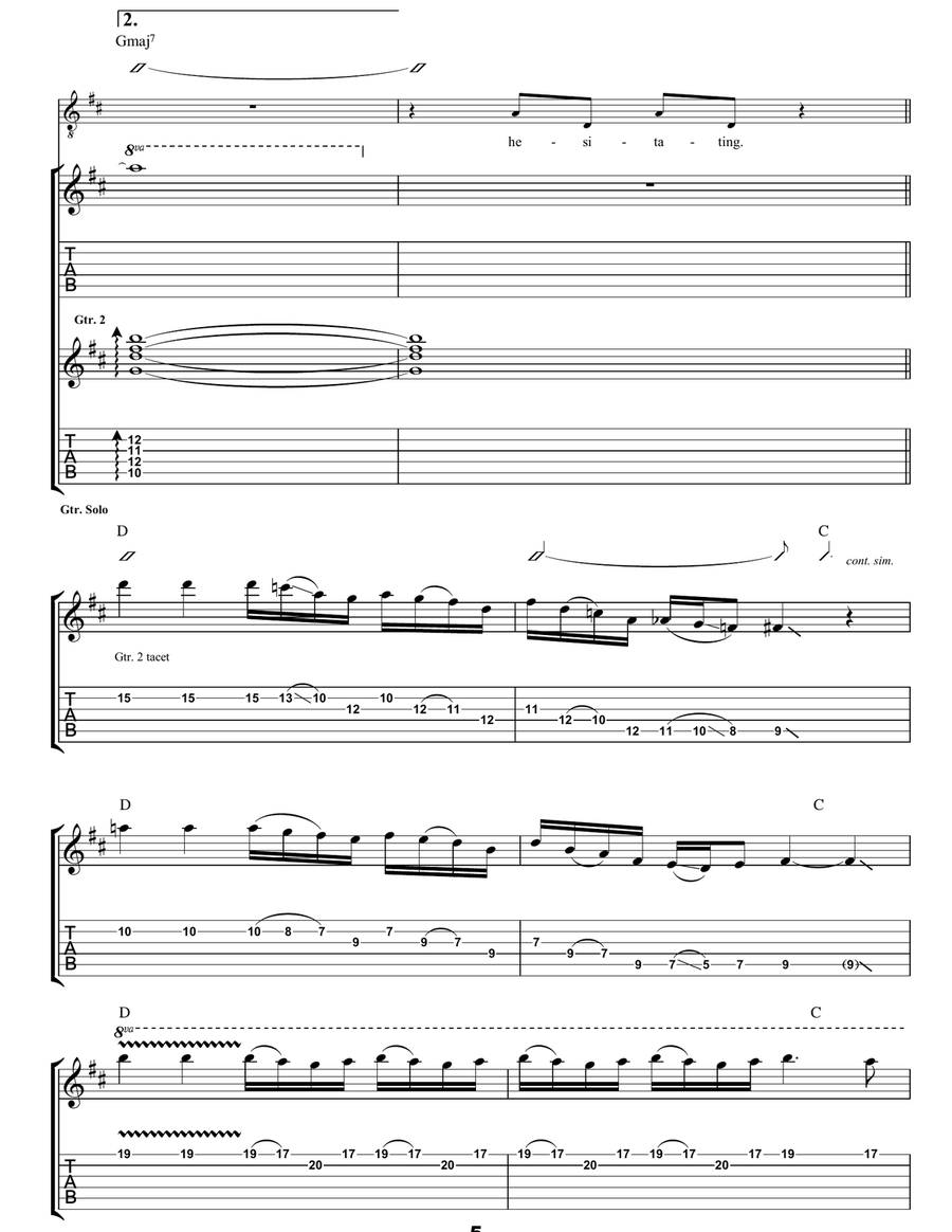 Marquee Moon Guitar Tablature scores gallery preview page 5
