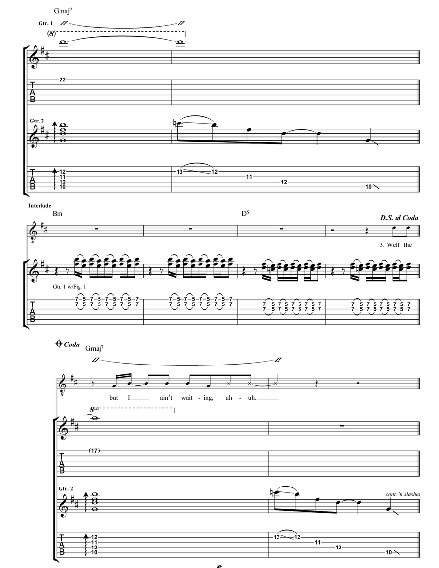 Marquee Moon Guitar Tablature scores gallery preview page 6