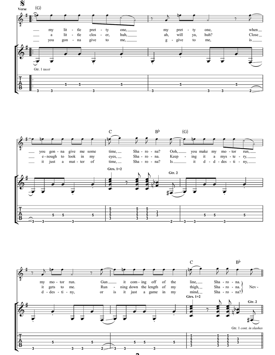 My Sharona My Sharona Guitar Tablature scores gallery preview page 2