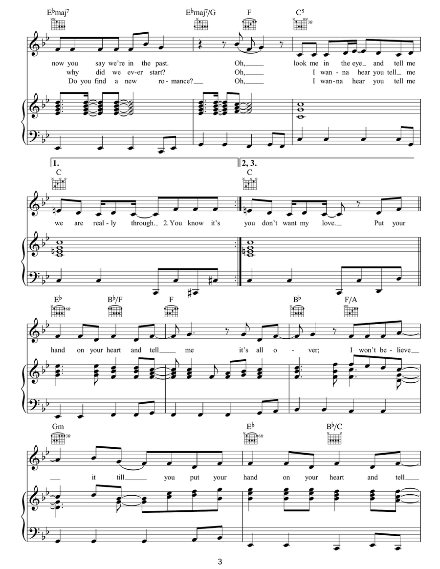 Hand On Your Heart Hand On Your Heart Piano, Vocal, Guitar scores gallery preview page 3