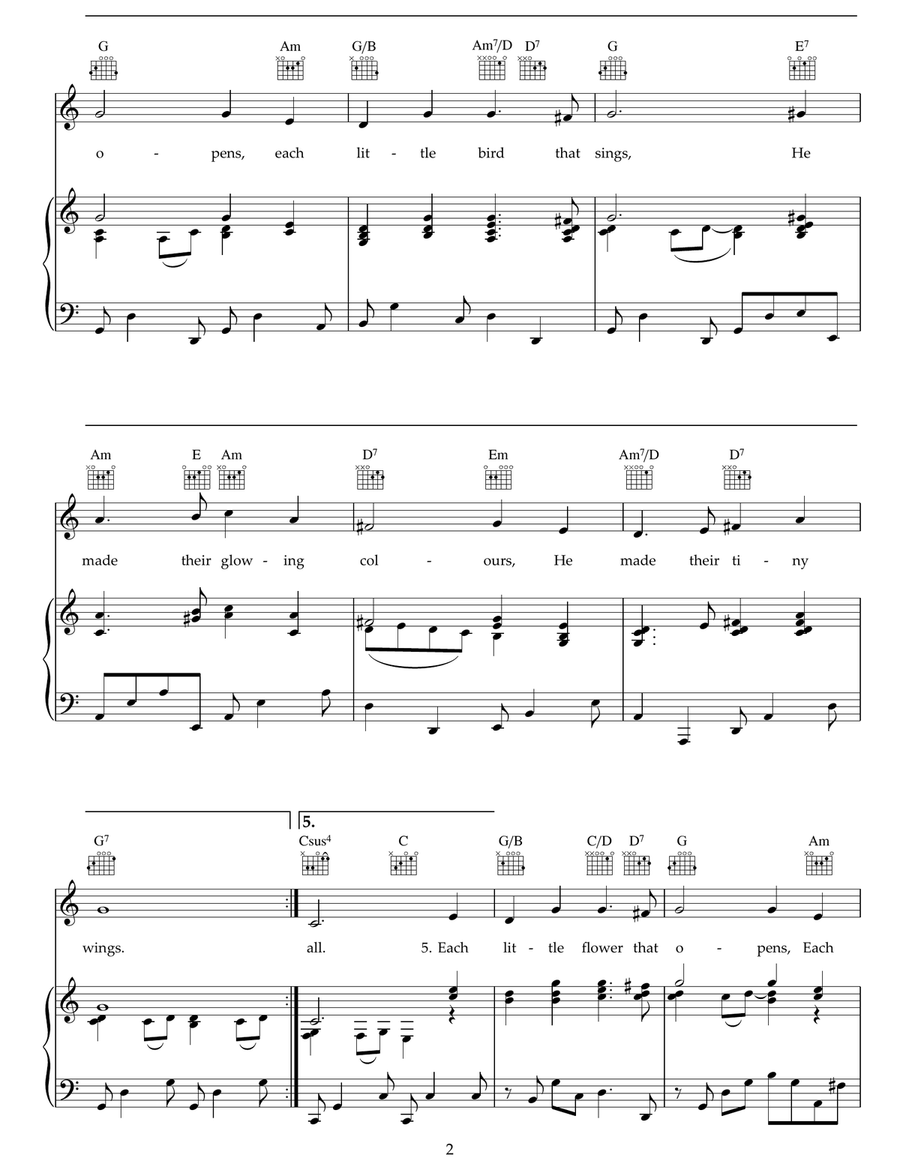 All Things Bright And Beautiful Guitar scores gallery preview page 2